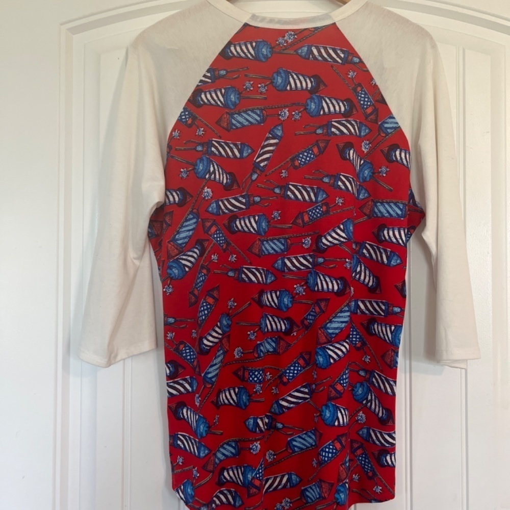 LuLaRoe Randy Style Firecracker Top Large - Picture 4 of 5